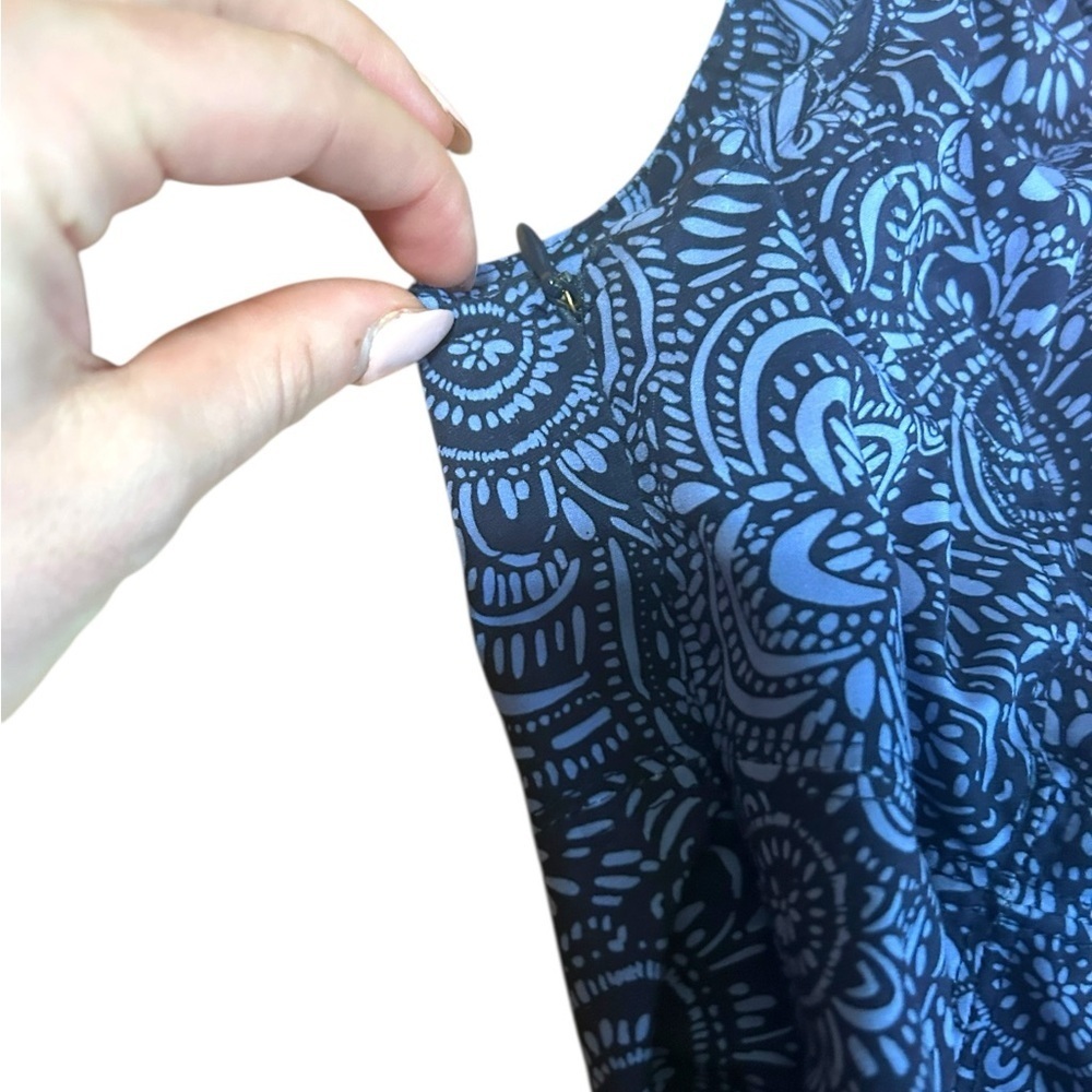 ATHLETA Nearly "Knotical" Nautical Paisley Dress 2 Navy Blue NWOT - Picture 7 of 10